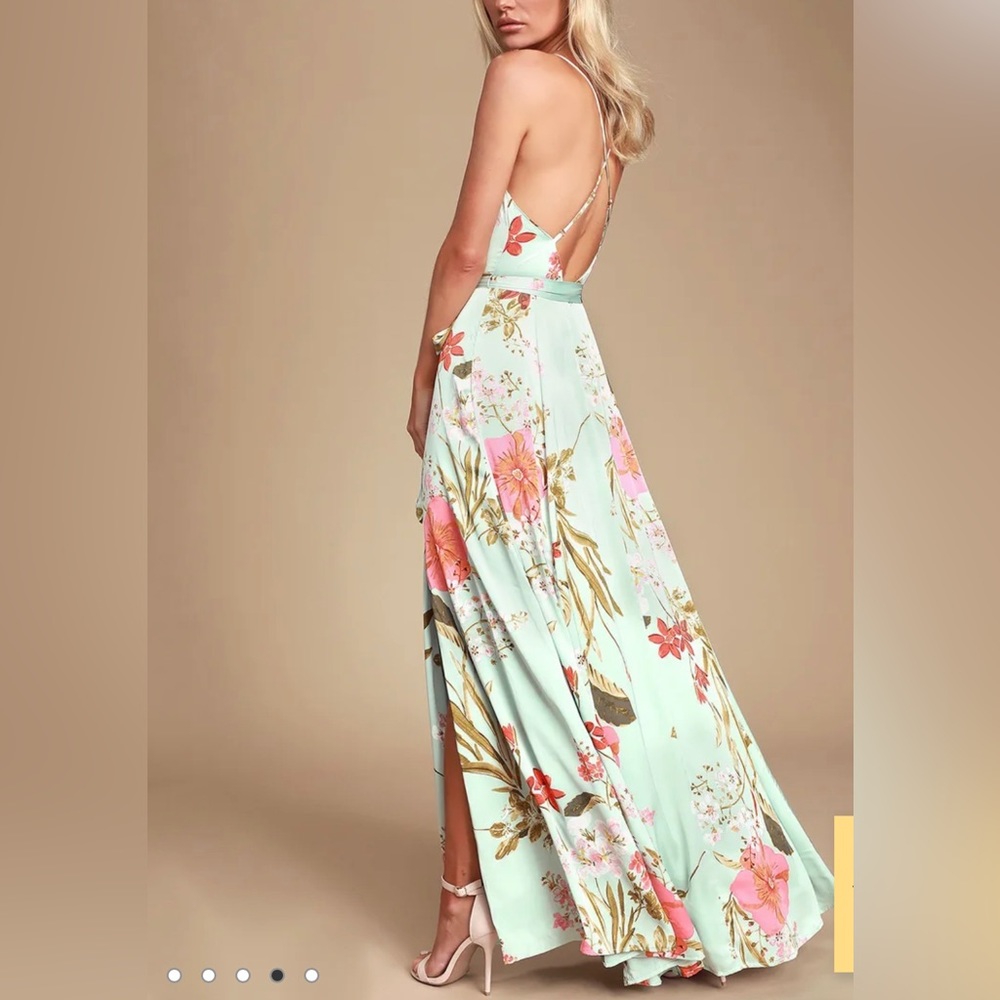 Mint Floral Maxi Dress